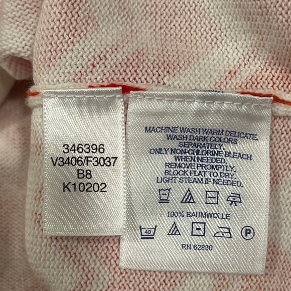 Lands’ End Orange & White Abstract Long Sleeved Button Front Cardigan XL (18-20) - Picture 6 of 6